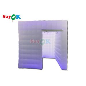 Cheap Wholesale White Inflatable LED Photo Booth Portable Inflatable Square Single Door Photo Booth for sale