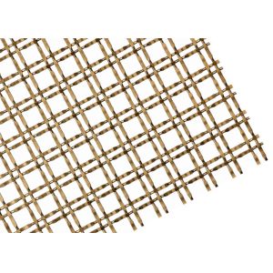 Gold Color Architectural Wire Mesh, Crimped Flat Wire Screen Mesh 6mm Aperture