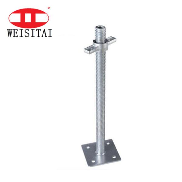 Quality 600MM Adjustable Hollow Jack Base Scaffolding System Parts wholesale