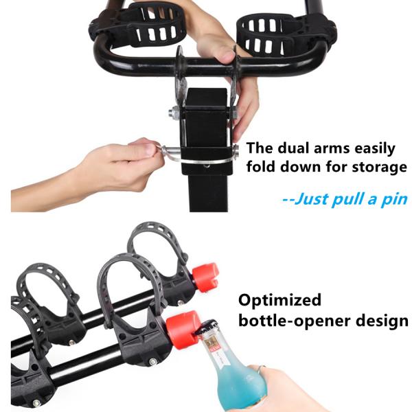 70KGS Load 3 Bike Bicycle Carrier Foldable Hitch Mount Bike Rack Scratch Free