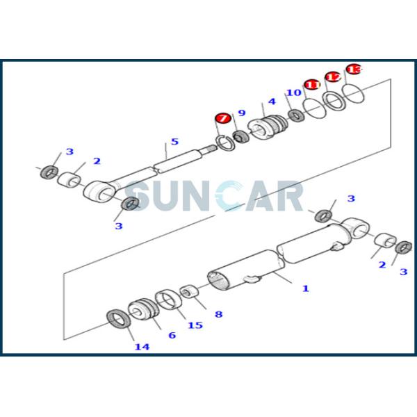 878000497 Boom Swing Cylinder Seal Repair Kit For KOMATSU PC12R-8 PC15R-8