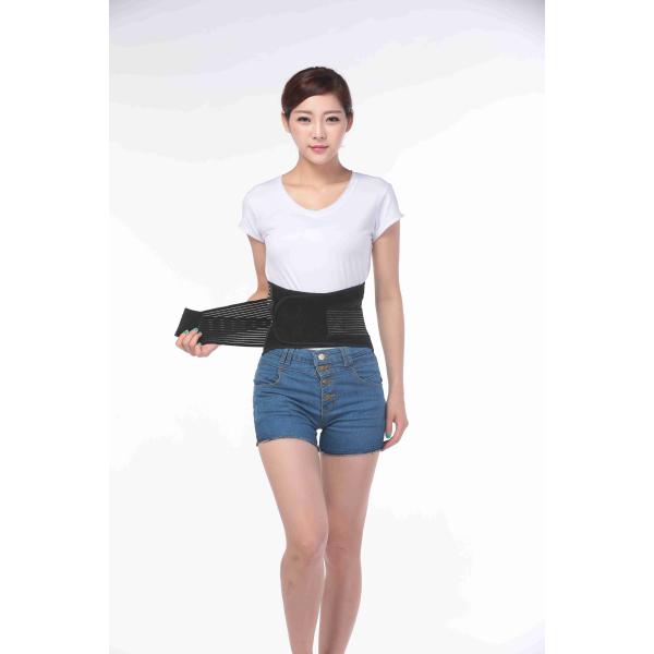 Black Fitness Waist Belt / Lumbar Spine Support Belt For Maintain Body Shape