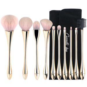 Cheap Fashionable Synthetic Powder Foundation Brush Gold And Customized Color for sale