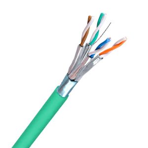 Green LSZH Jacketed FFTP CAT6A Cable 23AWG For Dedicated To Data Centers