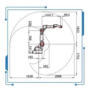 China GBS Arc Welding Robot GBS6-C2080 6 Axis Robot Robot Arm With Megmeet CM350