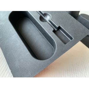 Black Molded Fiber Pulp Packaging Clamshell Thin Walled