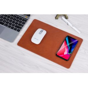 Mobile accessories wireless charger New Creative PU Leather Mouse Pad for iPhone