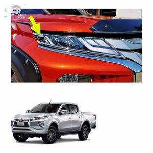 Chrome Head Light Cover Abs For Mitsubishi Triton L200 Matte Black 2019-On