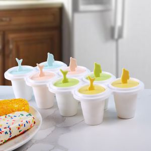 Recycled Popsicle Plastic Ice Cream Mould Children Reusable Popsicle Sticks