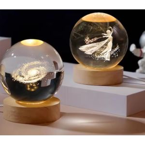 China Honor Of Crystal Solar System Galaxy Ball 3d Laser Transparent Crystal Ball With Led Light on sale