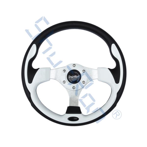 Quality Golf Cart GT Rally White Steering Wheel with PU Grip for Club Car, EZGO, and Yamaha wholesale