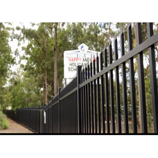 Quality Security Fence, Tubular Fencing, Crimp-Top steel Black Fence Panels wholesale