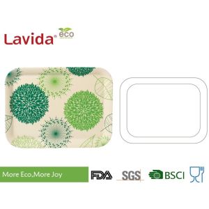 Shatter Proof Durable Bamboo Fiber Tray , Biodegradable Melamine Rectangular