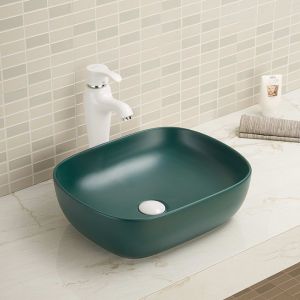 500mm 600mm Rectangular Countertop Basin With Overflow