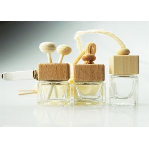 Empty Glass Perfume Bottles Cosmetic Packaging Applied With Wooden Cap