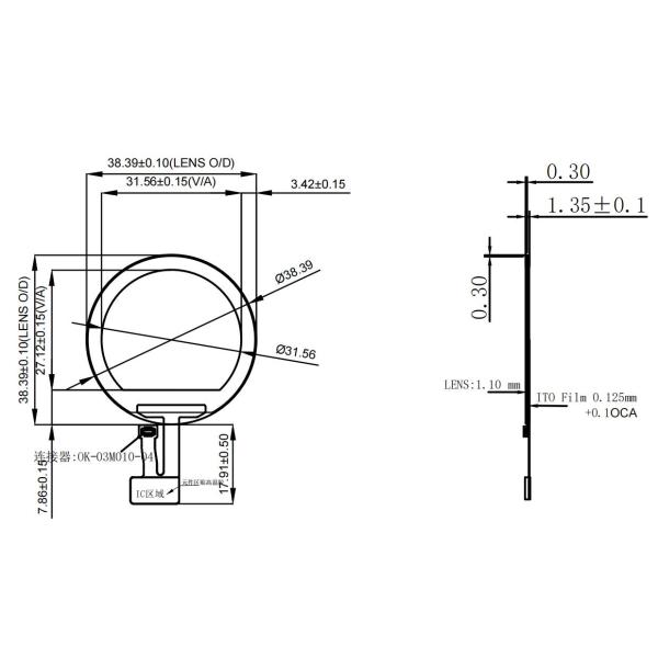 1.39 Inch Resistive Touch Screen For Industrial Instrument 4 Wire Panel 240x204 Dots