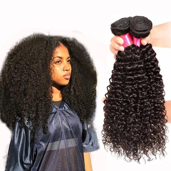 Quality Curly Texture Brazilian 7A Virgin Hair , Wet And Wavy Virgin Hair Bundles Extension wholesale