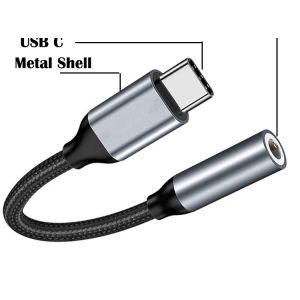High Compatible DAC USB Type C to AUX 3.5mm Audio Cable Adapter for Samsung