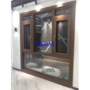 China 6063 -T5 12A Glass Powder Coated Aluminum Casement Windows on sale