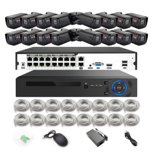 Customized 16 Channels outdoor Face Detection H.265 4K 8MP Wired POE IP Network