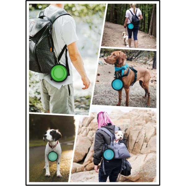 TPE Rubber Slow Feeder Dog Bowl Collapsible Silicone Portable Foldable Raised Dog Bowls