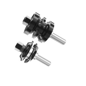 Black 2PC Joint Router Bit Rail And Stile Set Shank 1/2 Cutting Dia 1-5/8