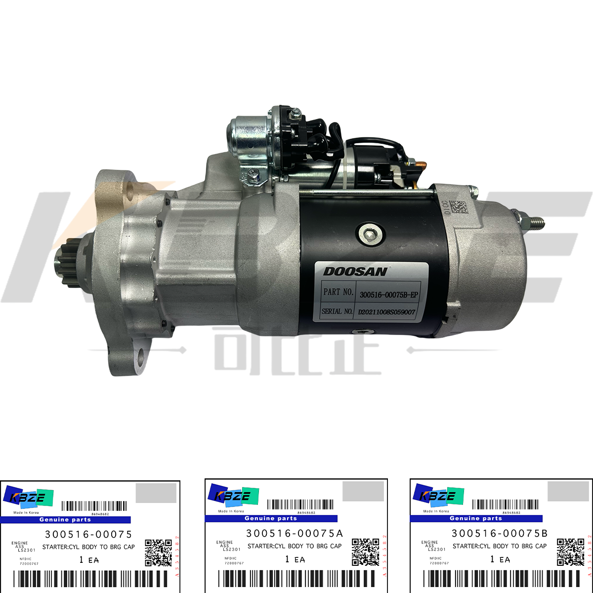KBZE 300516-00075 DOOSAN DAEWOO 39MT 300516-00075A 300516-00075B 24V 7.0KW 11T