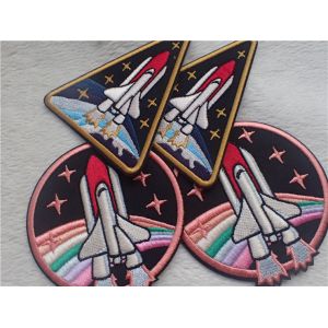 Fashion Pattern Embroidered Patches With Heating Melt On Back Of Laser
