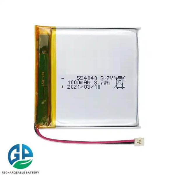 KC CB IEC62133 approved 554040 3.7 V 1000mah Battery Instrument Rechargeable Battery