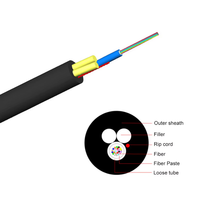 Fibra Optica 12 24 48 Hilos 2 4 Core 6 24 48 96 Hilos 1km Single/Double Jacket