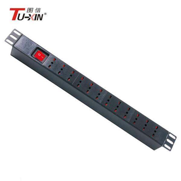 19 Inch 6 Ways Server Rack Power Strip Italy Type PDU Socket With Mini Circuit