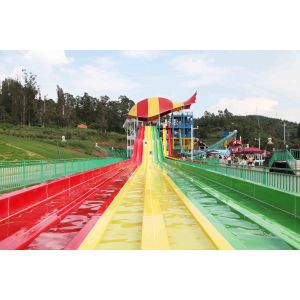 Commercial FRP Fiberglass Rainbow Water Slides customized SGS ISO9001