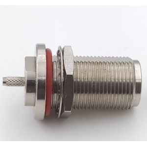 N Type Female RF Coaxial Connector Nut Mounting With Crimp For Cable