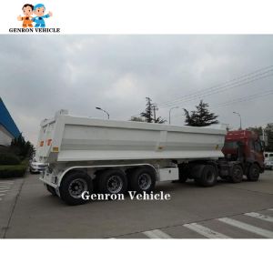 3 Axles 30-50 Tons U Type rear dump trailer With Hydraulic Lifting Cylinder