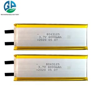 6000mah 8043125 3.7v 1s Rechargeable Lipo Battery Blue With Plug