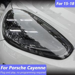 Upgrade To 2024 Blackened LED Headlights For 2011-2018 Porsche Cayenne 958.1 And