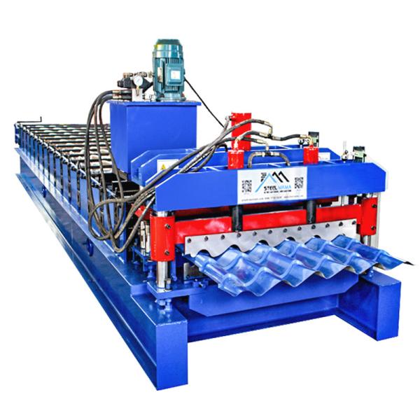 Quality 3.5T Metal Roof Tile Roll Forming Machine With 9-11 Rows Roller Cr12 Cutting Blade wholesale