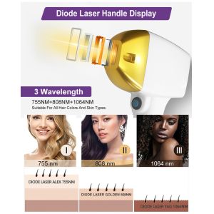 Vertical Two Handles High Power 3 Waves Diode Laser Hair Removal Machine Ice