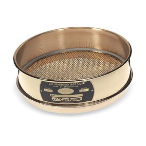 ASTM 8 " Brass Wire Mesh Sieve Precision Frame Anti High Temperature Long Using