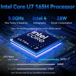 Intel Core Ultra 7 165H Gaming Mini PC With Dual LAN Dual DDR5 96G RAM Linux