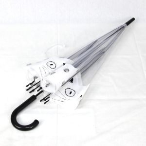 Collapsible Clear Plastic Umbrellas , Durable Dome Clear Folding Umbrella