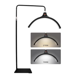 Cheap 60w Lashes 3200k 6500k Led Half Moonlight Fill Lamp With Tripod Stand For Beauty Makeup Spa for sale