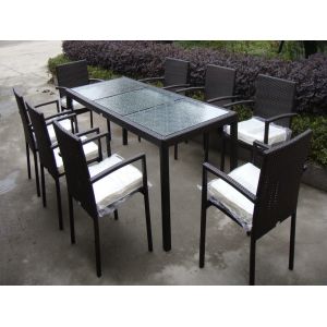 China outdoor dining set rattan chair and table on sale
