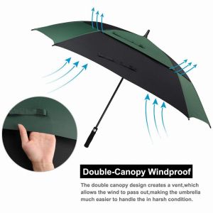 extra large Wind Proof Double Canopy Umbrella , Durable Square Golf Umbrella EVA