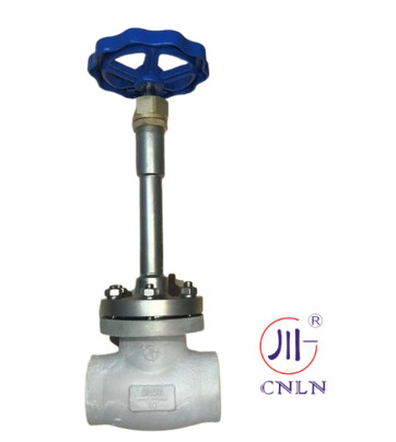 DN40 Cryogenic Long Stem Globe Valve PTFE Valve CF8 CF3 Blue Handwheel For