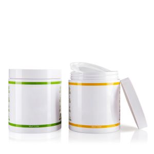 China 500ML White Color Plastic Jar With Hand Pull Pad Wide Mouth Screw Cap on sale