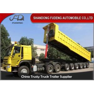 Cheap Square Shape 45 Tons Dump Semi Trailer With Hyva Hydraulic Lifting System for sale