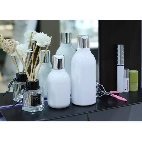 UV Electroplated Cap Plastic Lotion Bottles HDPE Collar Material and PMMA