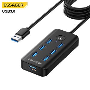 Essager ES-HB04 7-Port USB 3.0 Hub for Laptop PC 5Gbps Data Transfer