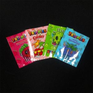 China Glossy Finished Mylar Weed Packaging Back Heat Seal Mylar Bags For Gummy Candy on sale